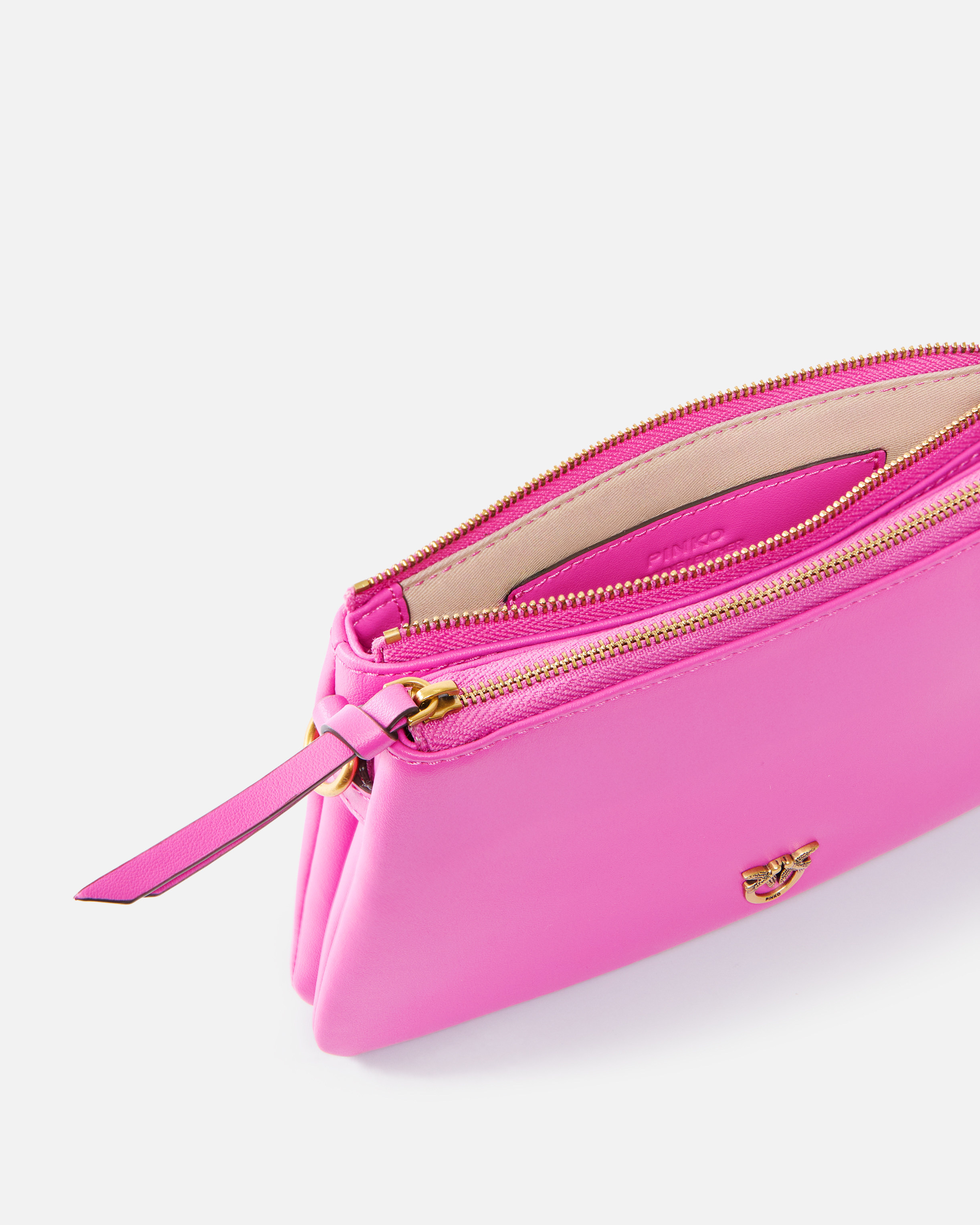 LEATHER MINI DOUBLE BAG WITH SHOULDER STRAP - 4