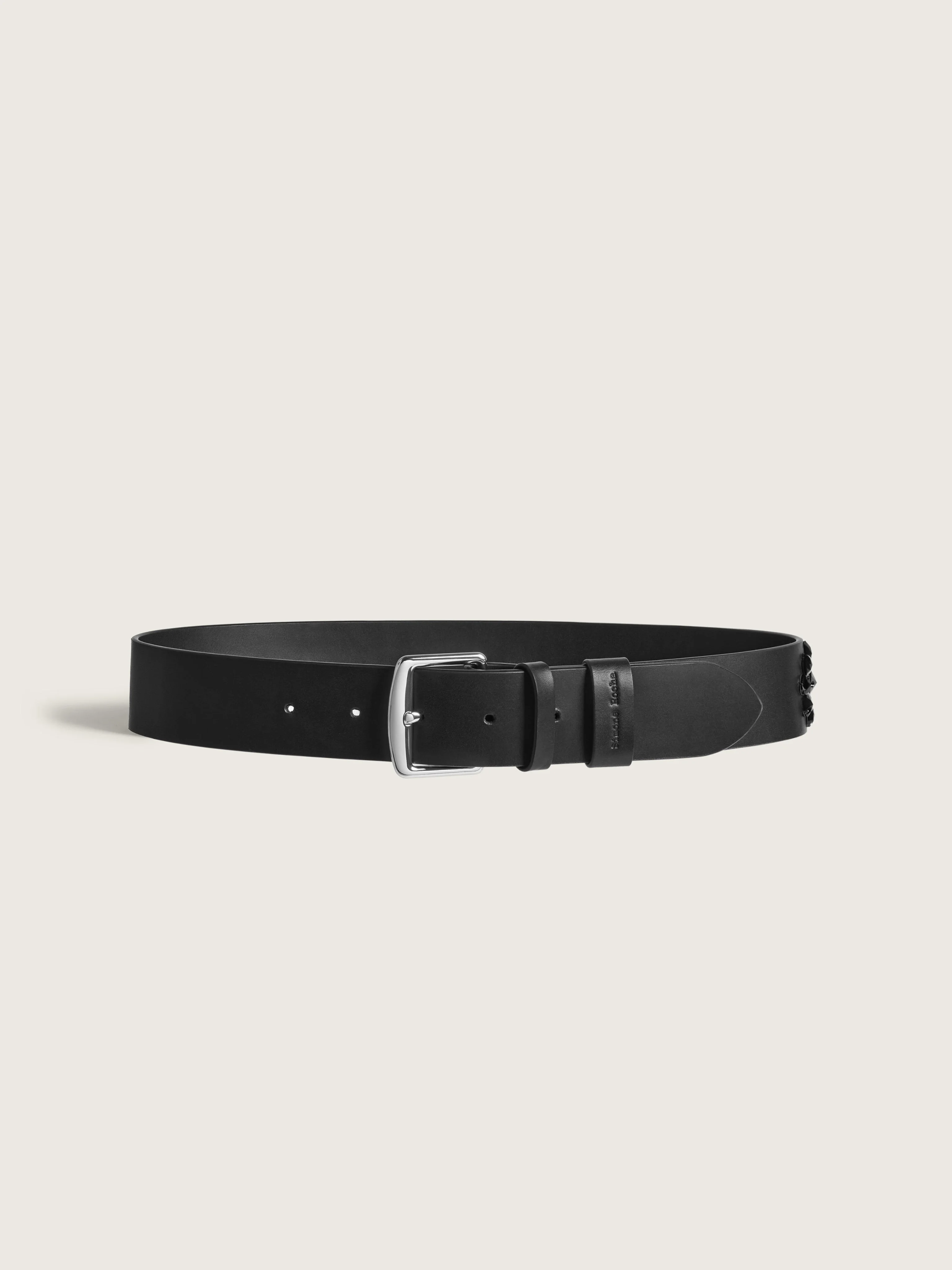 Embellished Leather Belt - 1