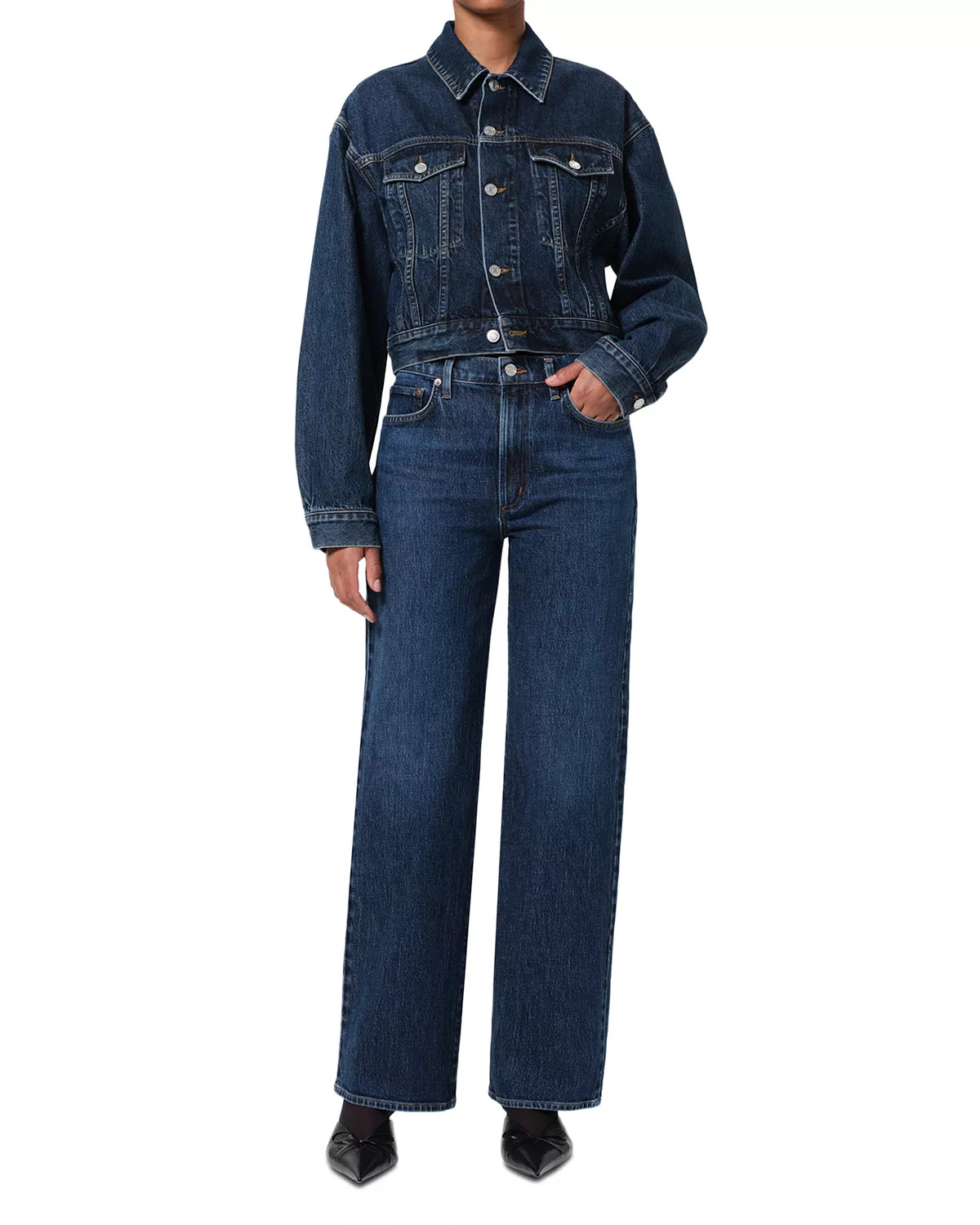 Harper Mid Rise Relaxed Straight Jeans in Echo - 2