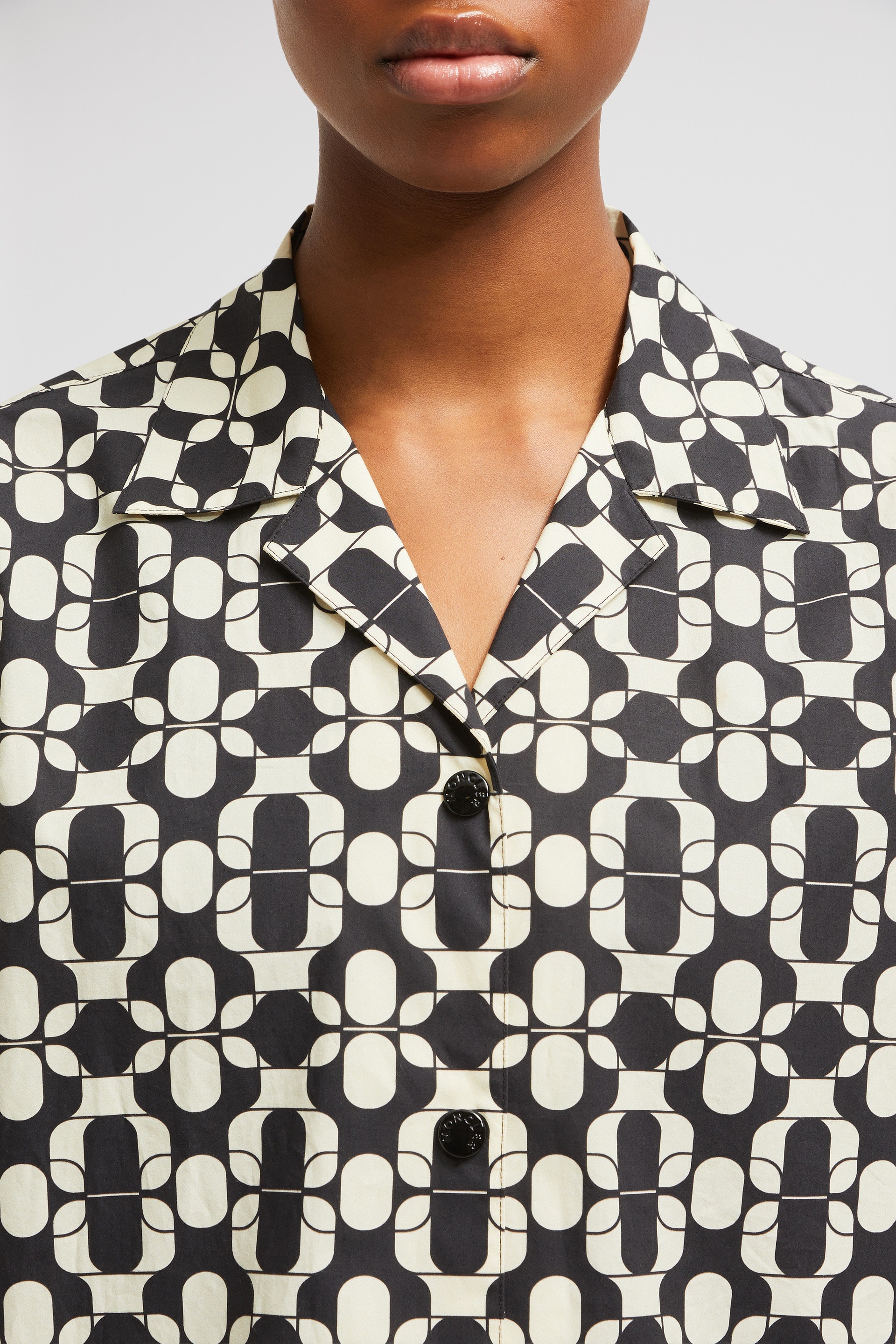 Geometric Print Cotton Short Sleeve Shirt - 6