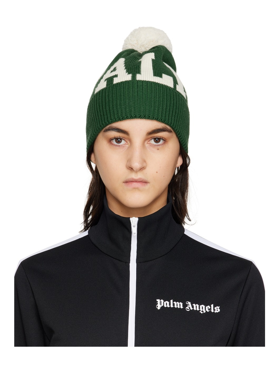 Green Pom Pom Beanie - 1