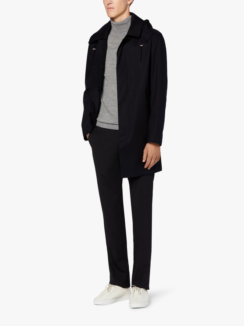 CAMBRIDGE HOOD BLACK RAINTEC COTTON COAT | GMC-111 3