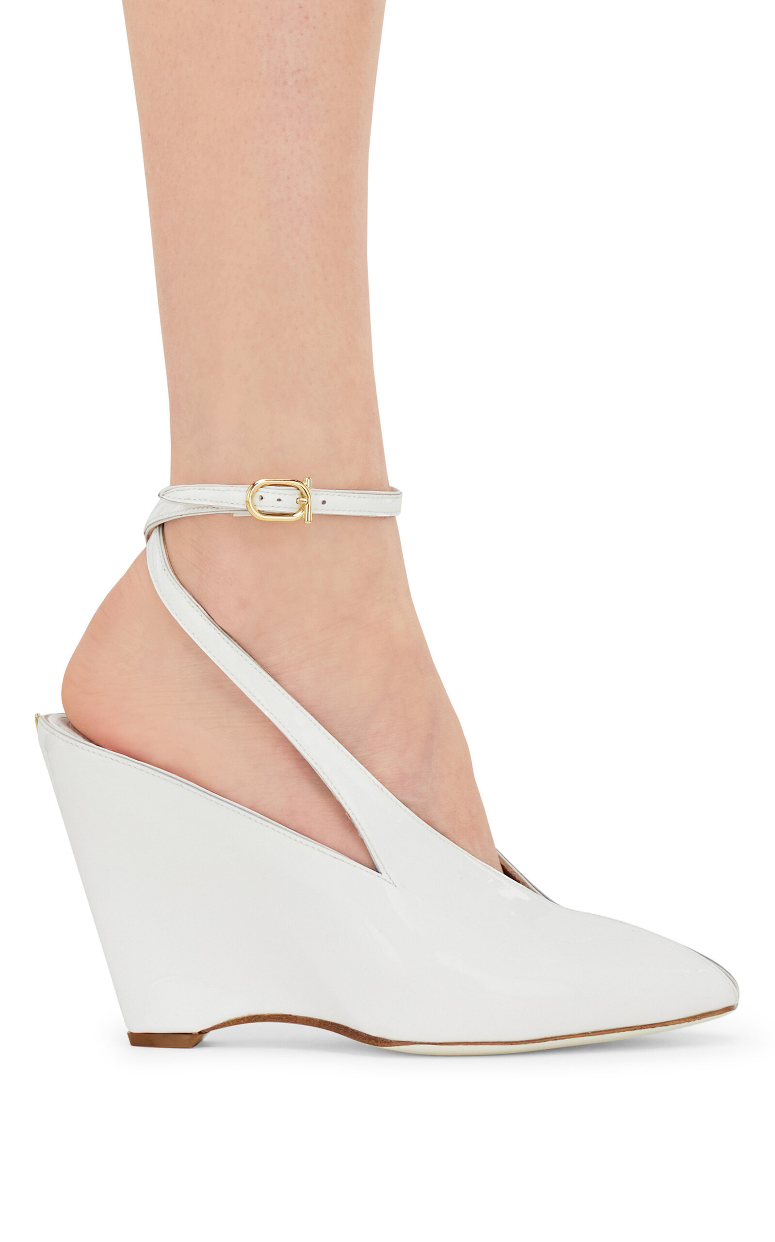 Arcadia Leather Wedge Pumps white - 2