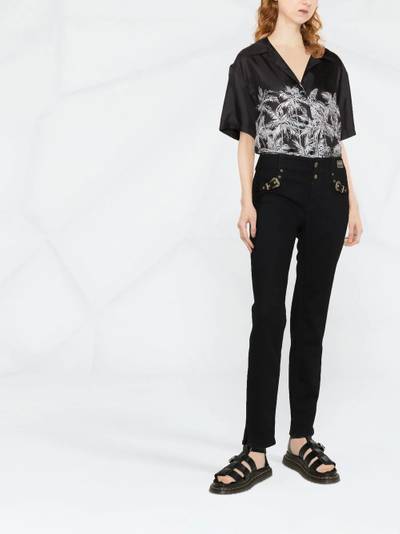 VERSACE JEANS COUTURE decorative buckle skinny trousers outlook