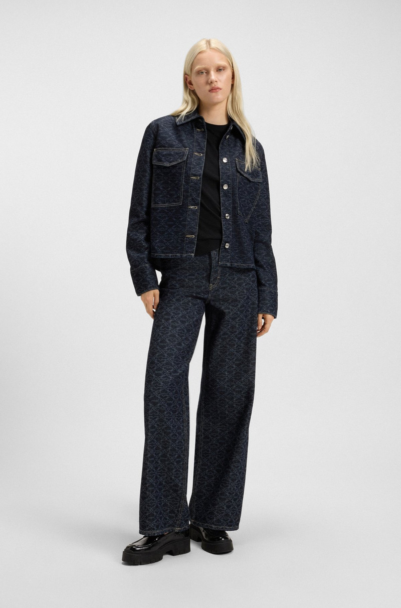 HUGO RELAXED FIT T-SHIRT IN COTTON WITH CUT-LOGO PRINT outlook