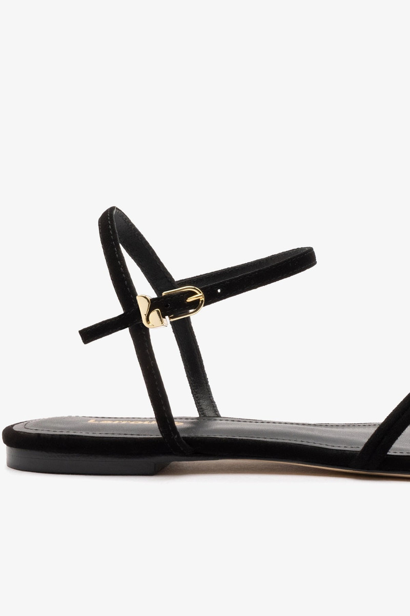Annie Sandal Ankle Tie In Black Leather 4