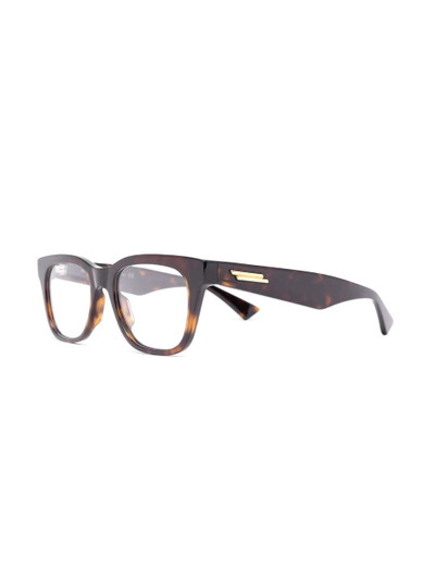 Bottega Veneta tortoiseshell square-frame glasses outlook