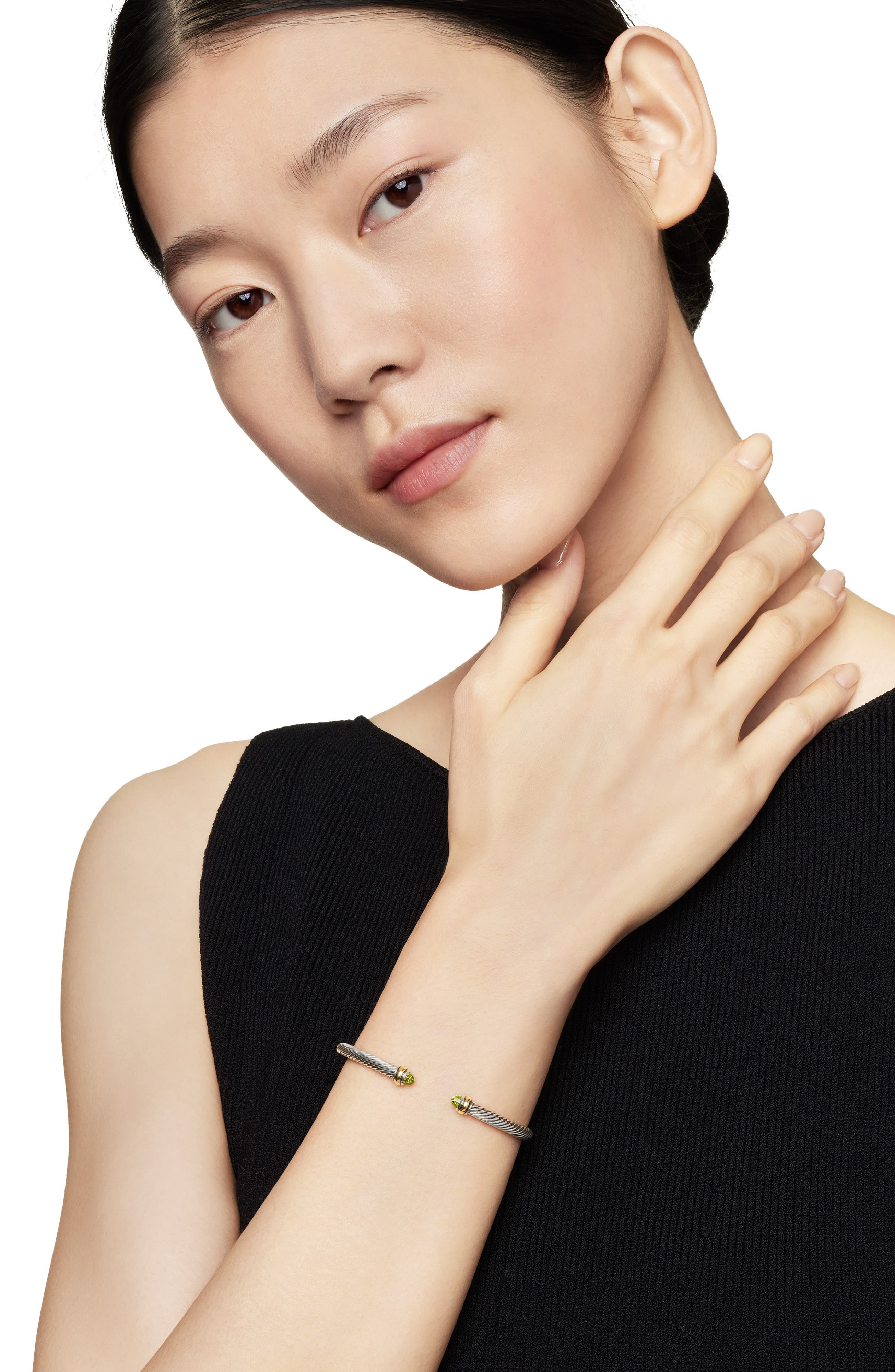 David Yurman Cable Classic Bracelet with 18K Gold & Semiprecious Stones, 4mm in Peridot at Nordstrom - 2