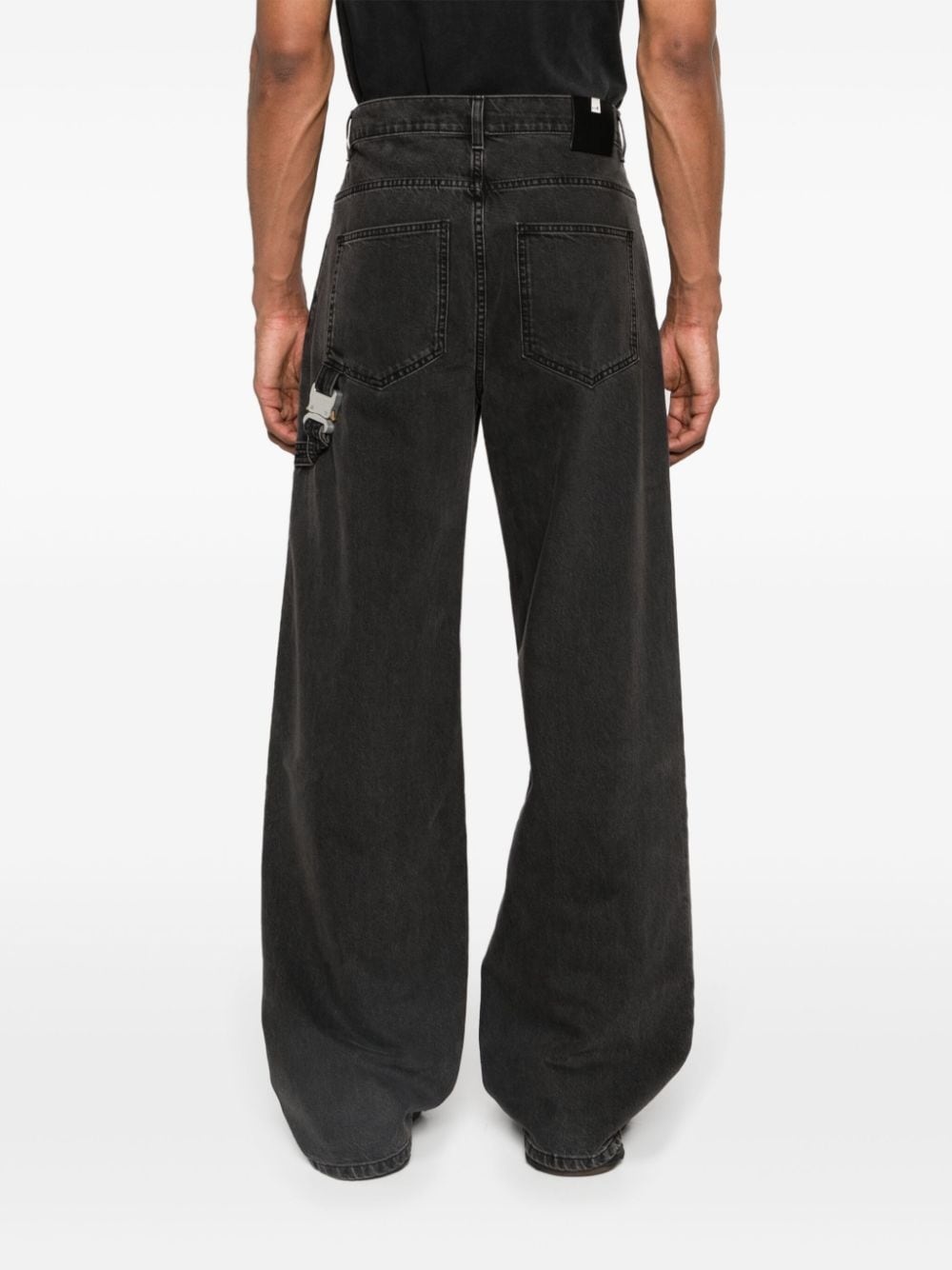 buckle-detailed straight-leg jeans - 4
