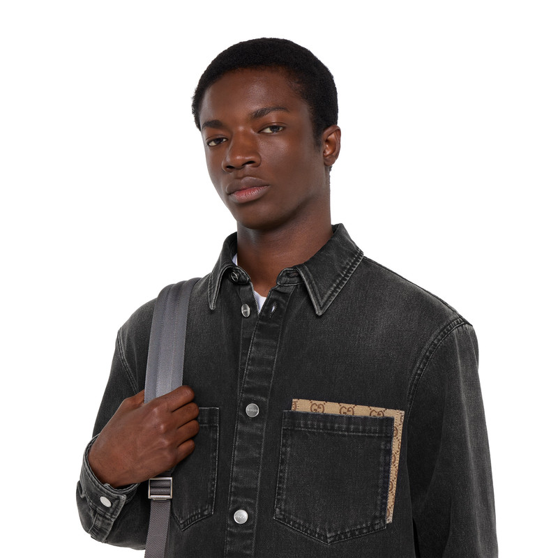 Washed cotton denim shirt 3