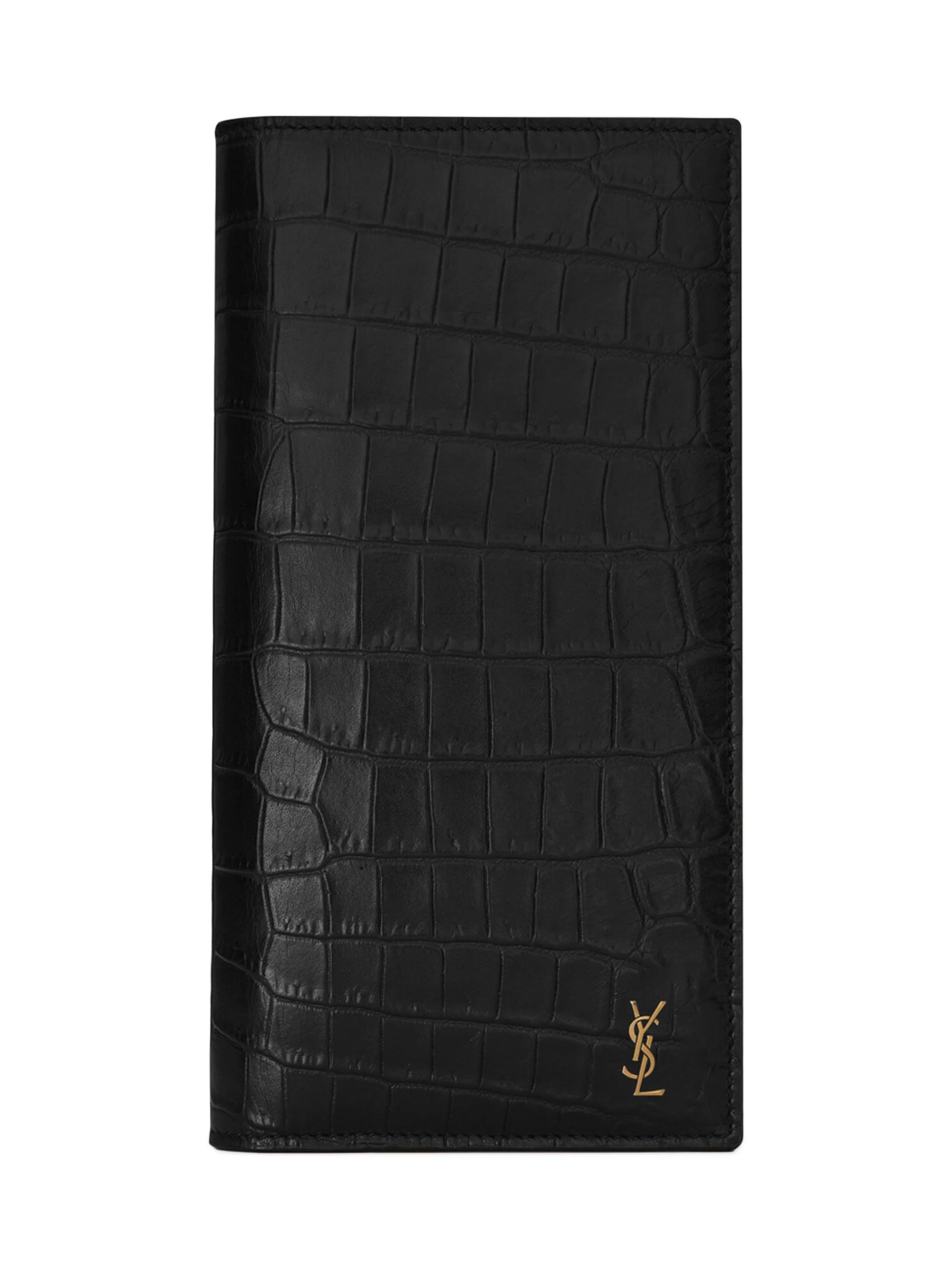 Men's Tiny Cassandre Wallet in Embossed Matte Leather - Black - 1