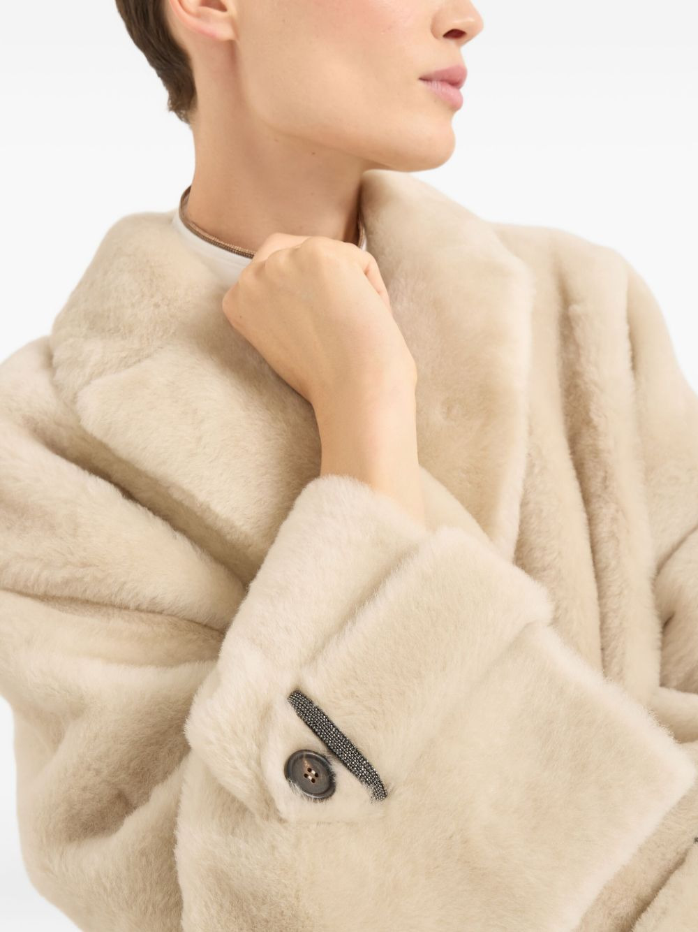 button fur jacket - 5