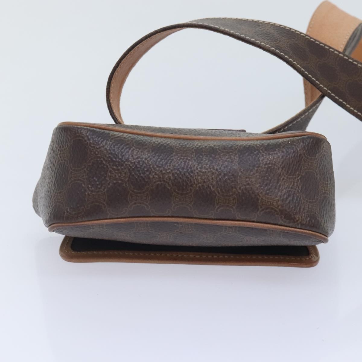 CELINE Macadam Canvas Waist Bag Pvc Leather Brown Gold - 5