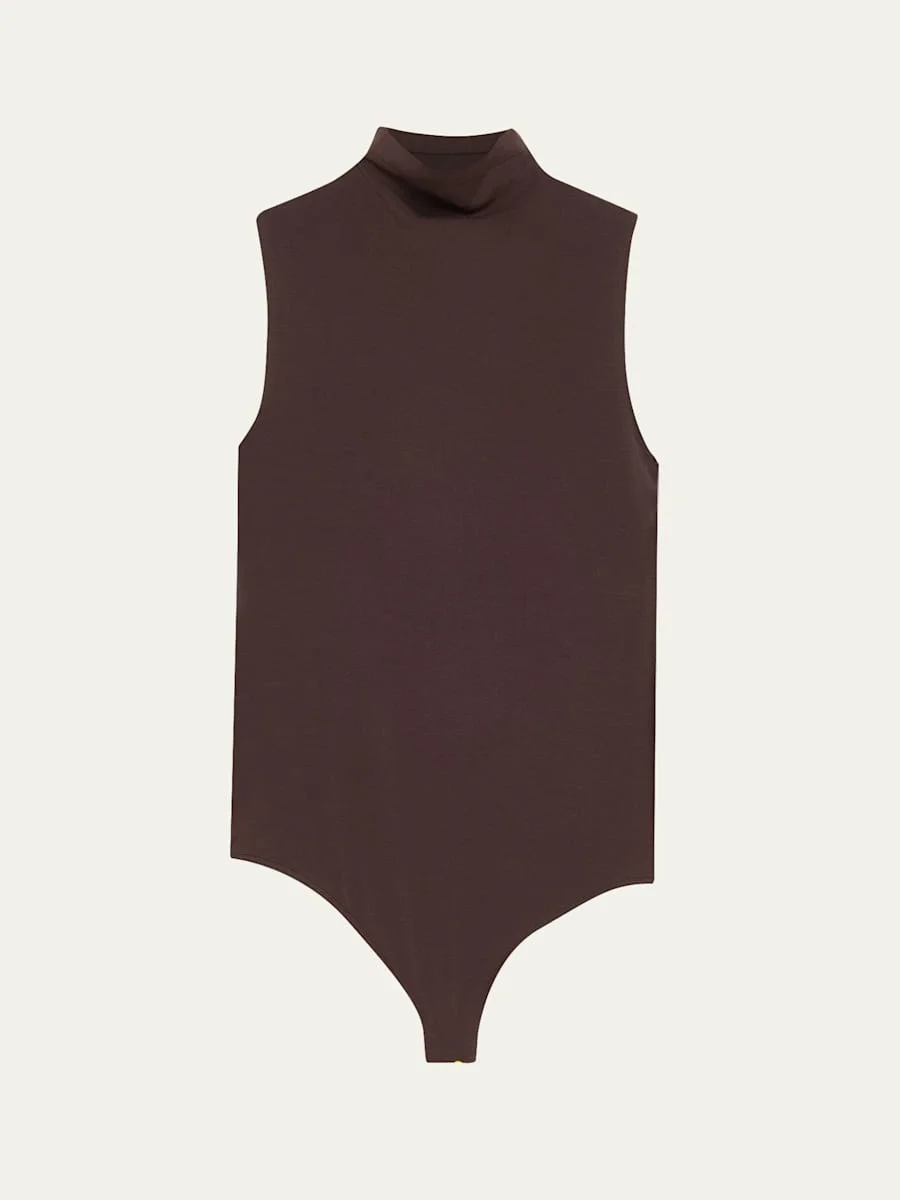 Sleeveless Mock-Neck String Bodysuit - 1