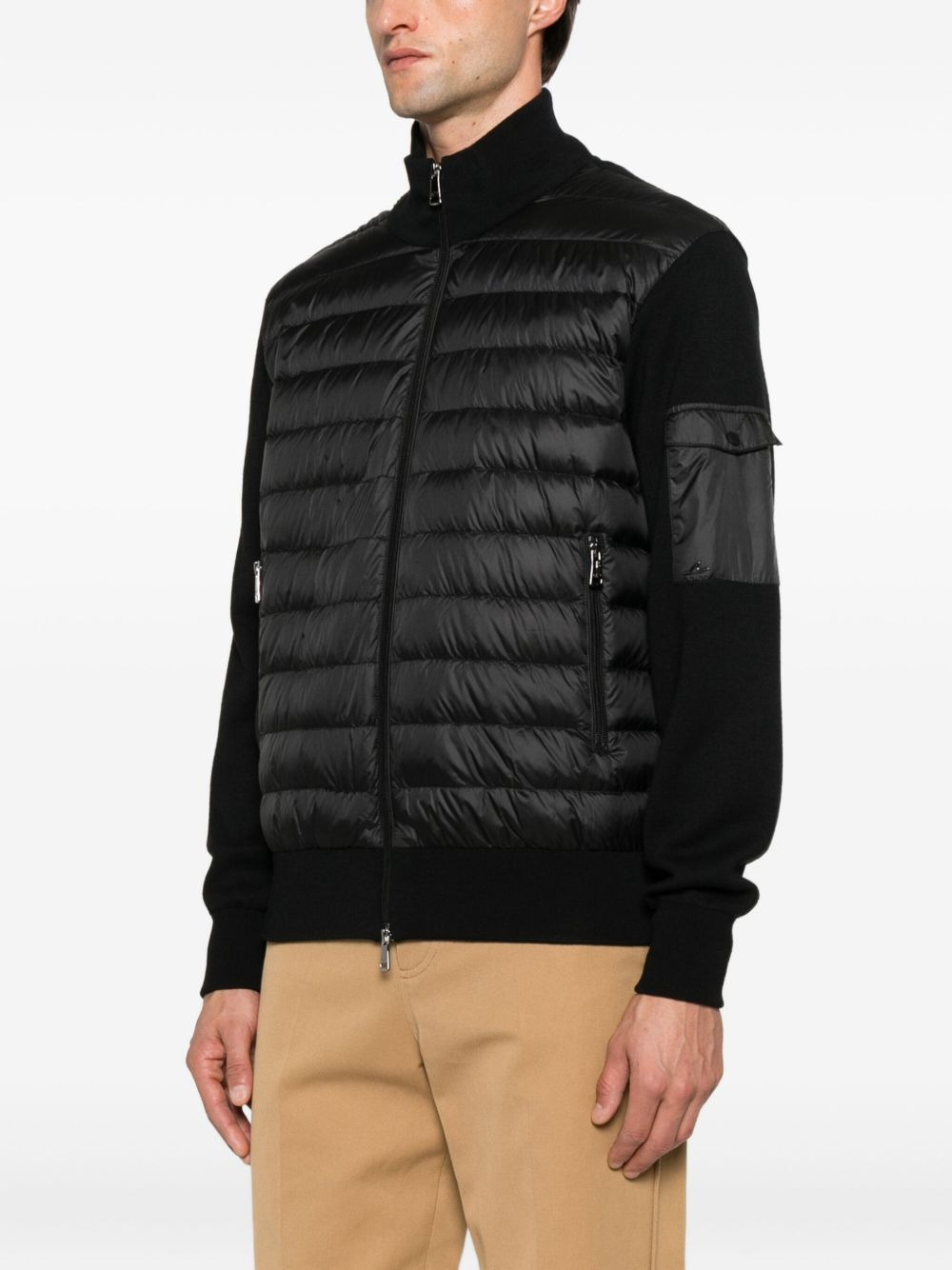quilted wool-panel jacket - 3