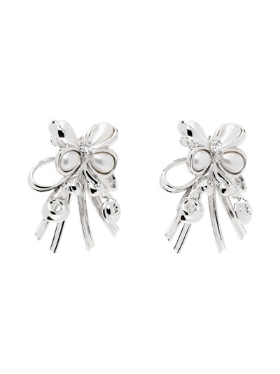 SHUSHU/TONG Silver Pearl Butterfly Flower Earrings outlook