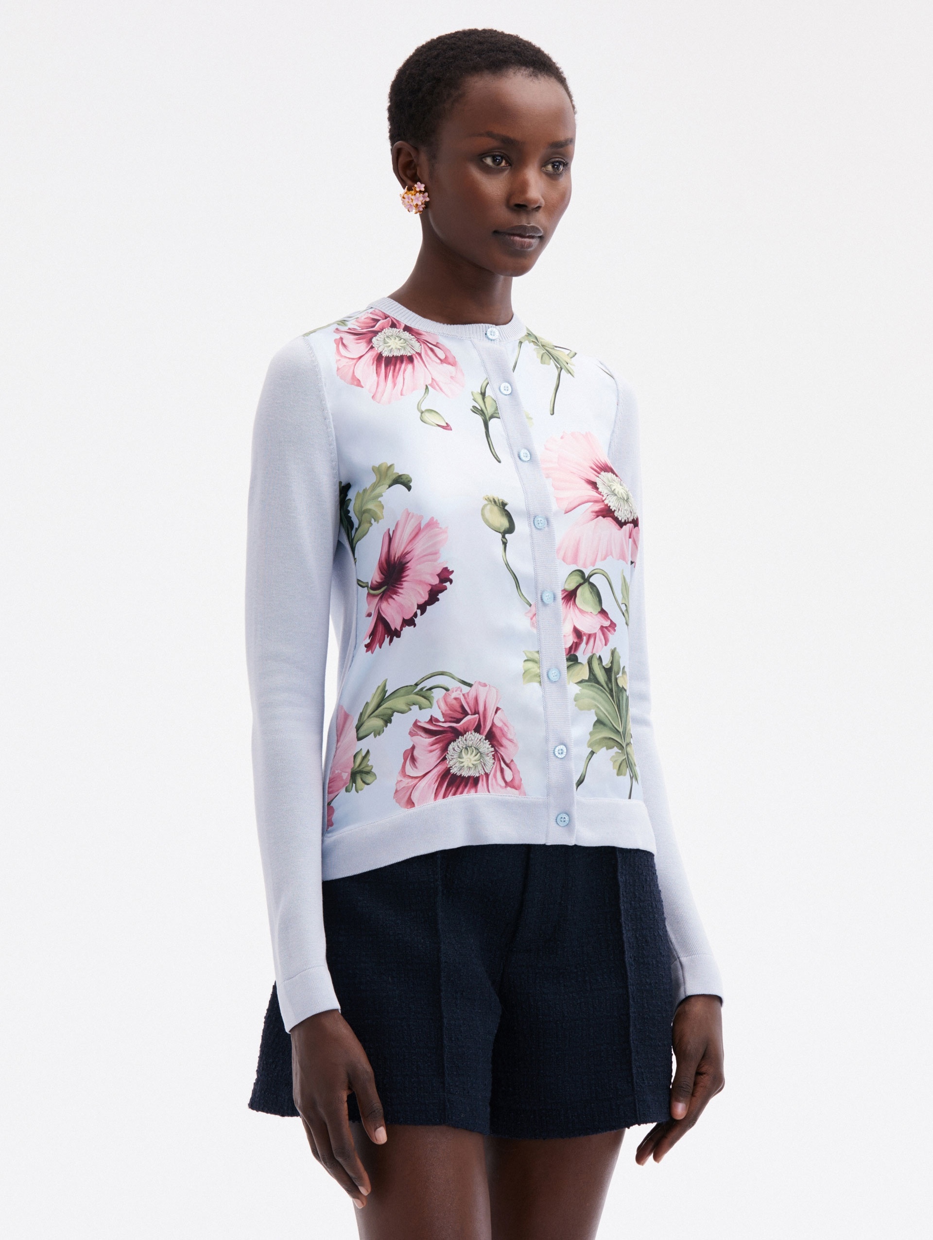 POPPY PRINTED INSET CARDIGAN - 4