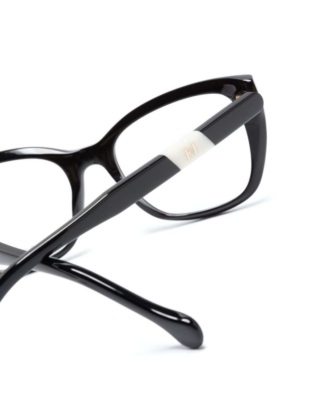 logo-lettering square-frame glasses - 3