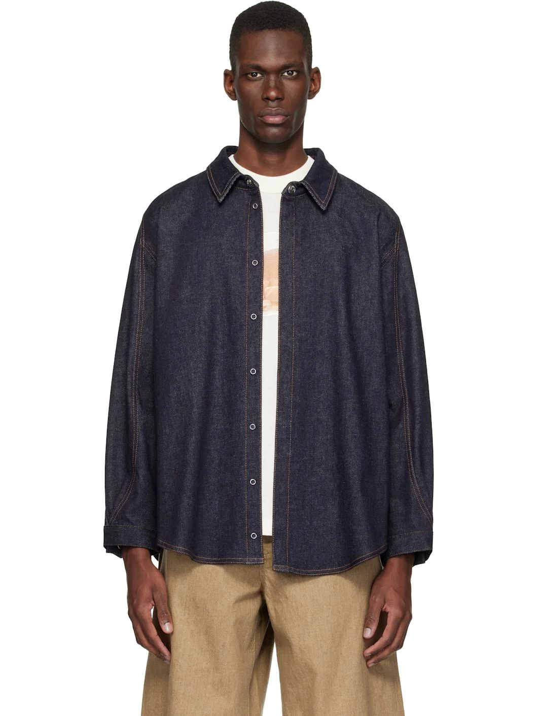 Navy 'The Amelo de-Nîmes' Denim Shirt - 1