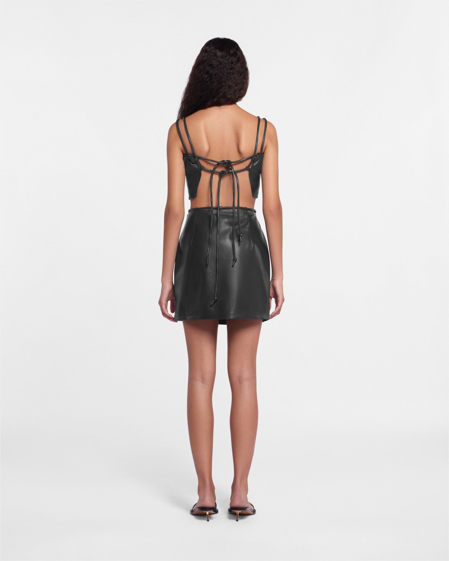 LONNE - OKOBOR™ alt-leather skirt - Black - 3