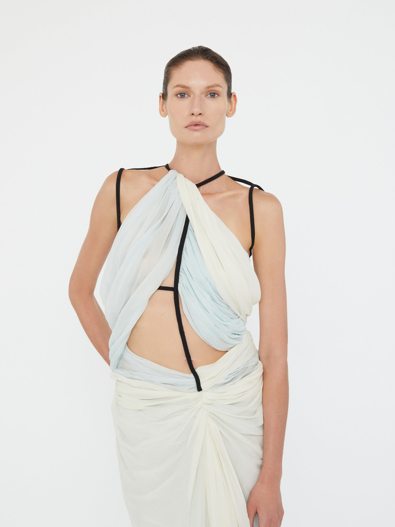Latticed Lace Drape Torrent Dress 4