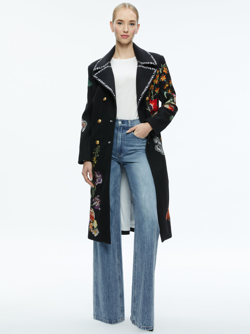 Alice + Olivia NICHOLAS EMBROIDERED OVERSIZED COAT outlook
