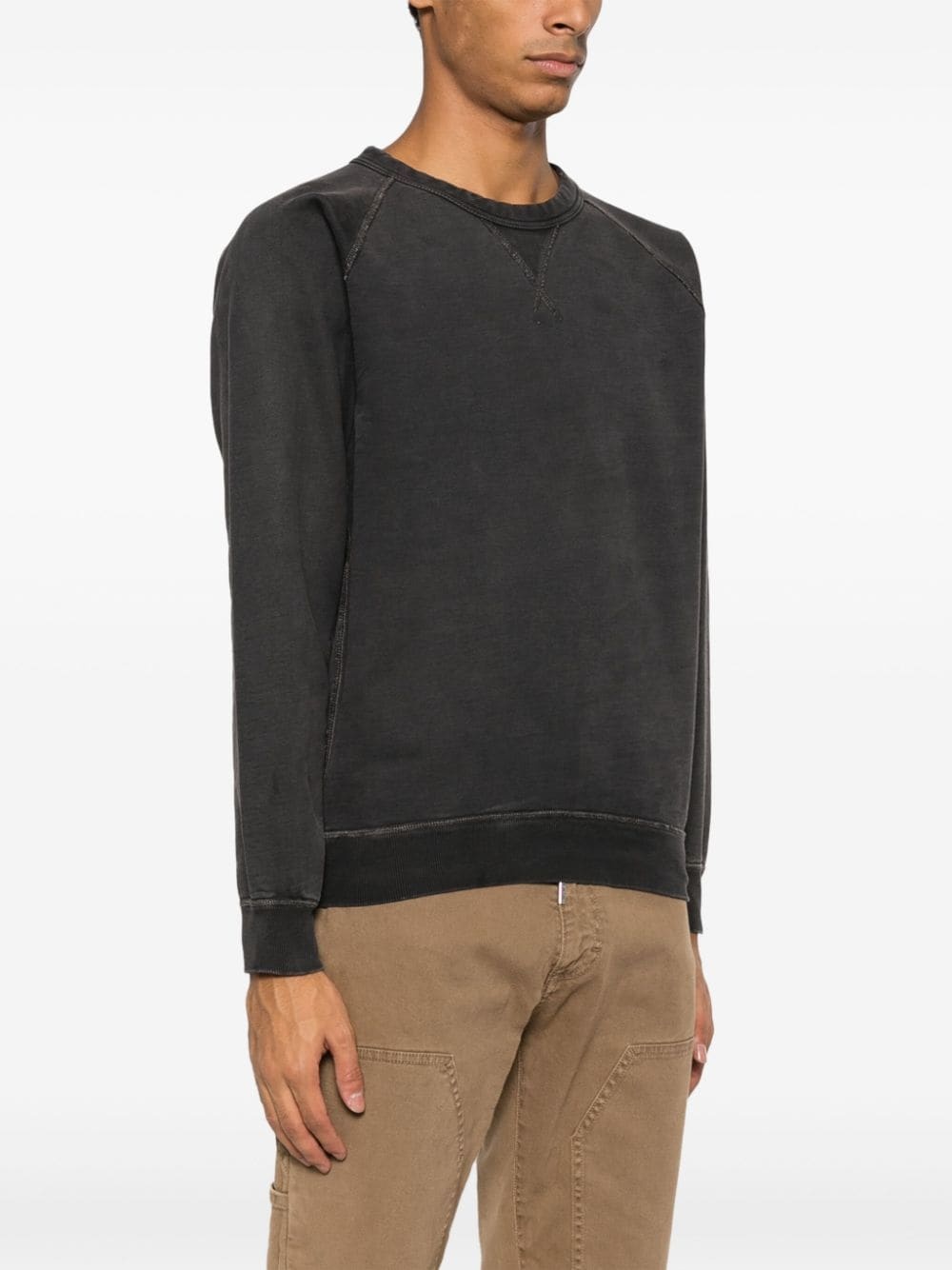 crew-neck cotton sweatshirt - 3