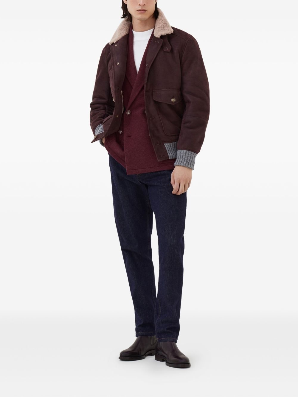 double-breasted knitted blazer - 2