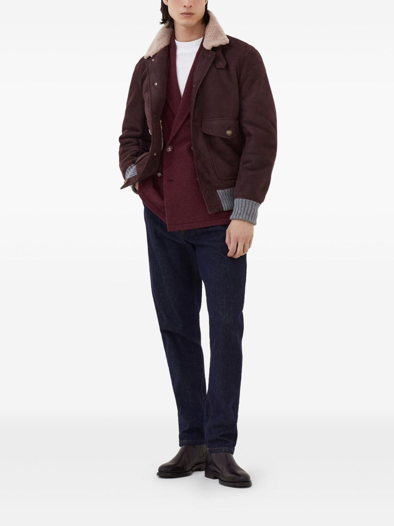 Brunello Cucinelli double-breasted knitted blazer outlook