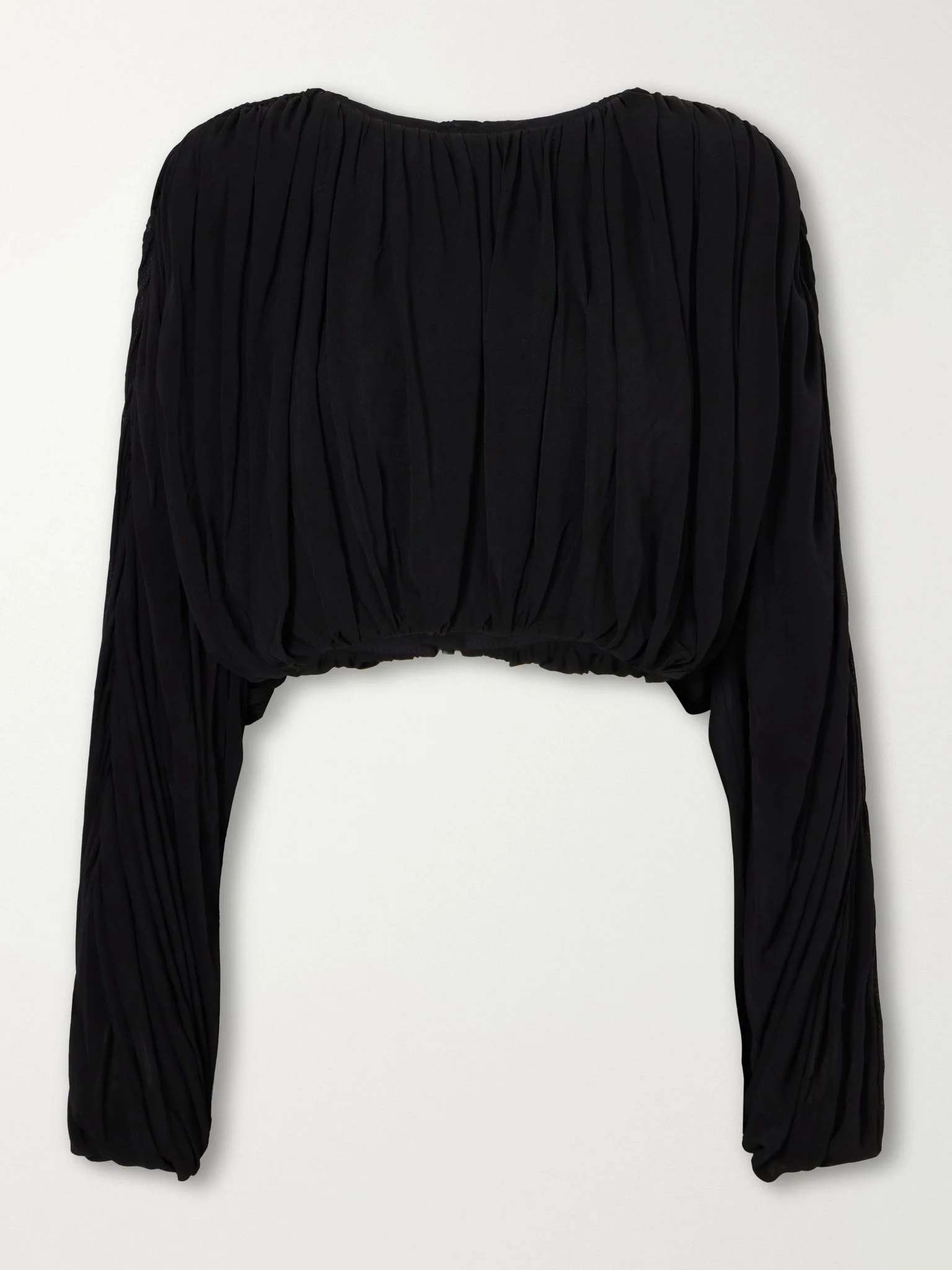 Micka jersey draped blouse Black - 1