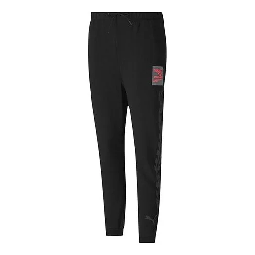 (WMNS) PUMA Knitting Sports Trousers Black/Red 599190-51 - 1