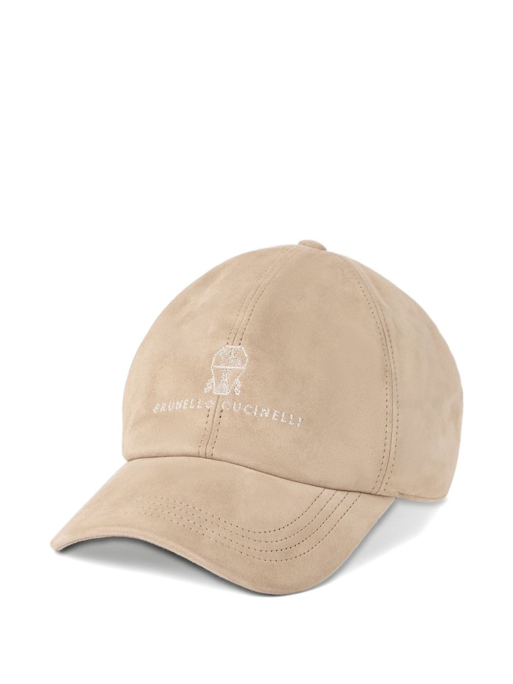 embroidered suede baseball cap - 1