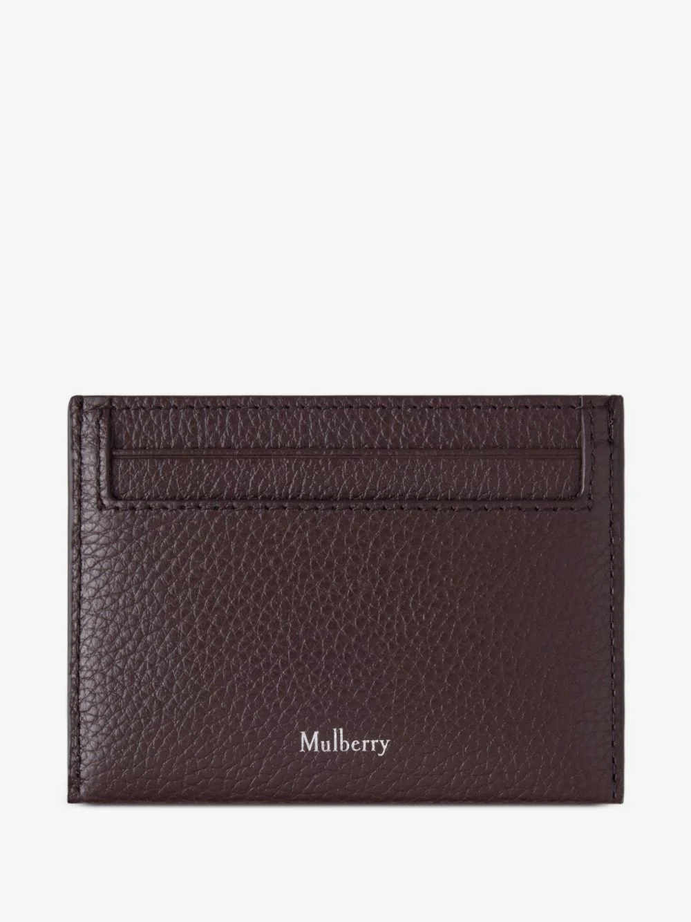 logo-print grained-leather card holder - 1