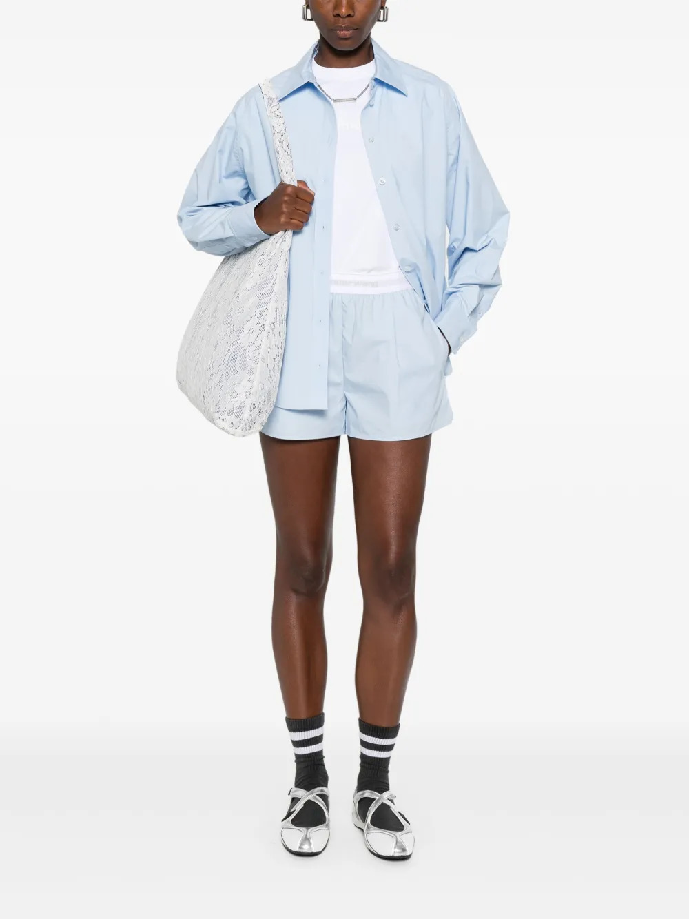 ALEXANDER WANG - Women Necklace Oversized Button Down Shirt - 2