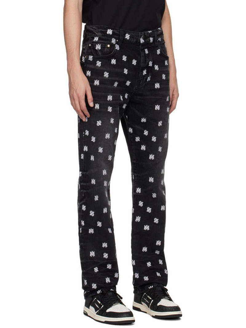 Black Embroidered Jeans 2