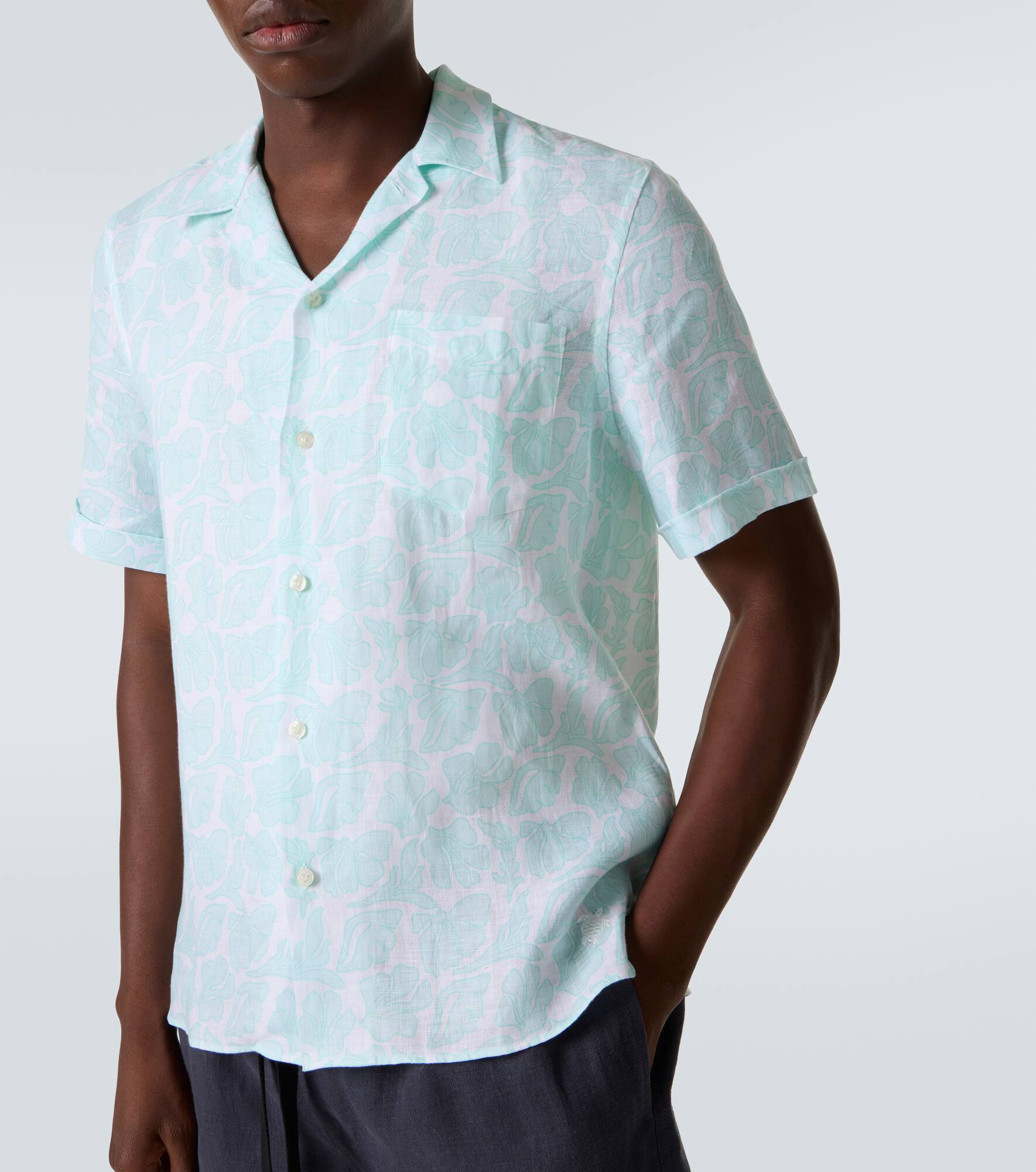Charli floral linen bowling shirt - 5