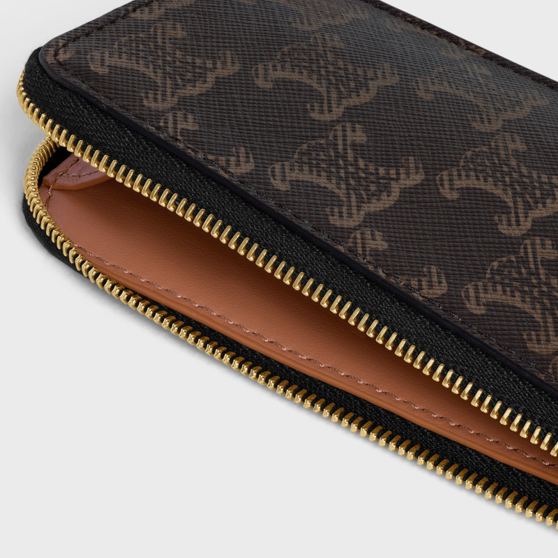 CELINE LONG ZIPPED CARD HOLDER IN Triomphe Canvas and Calfskin outlook