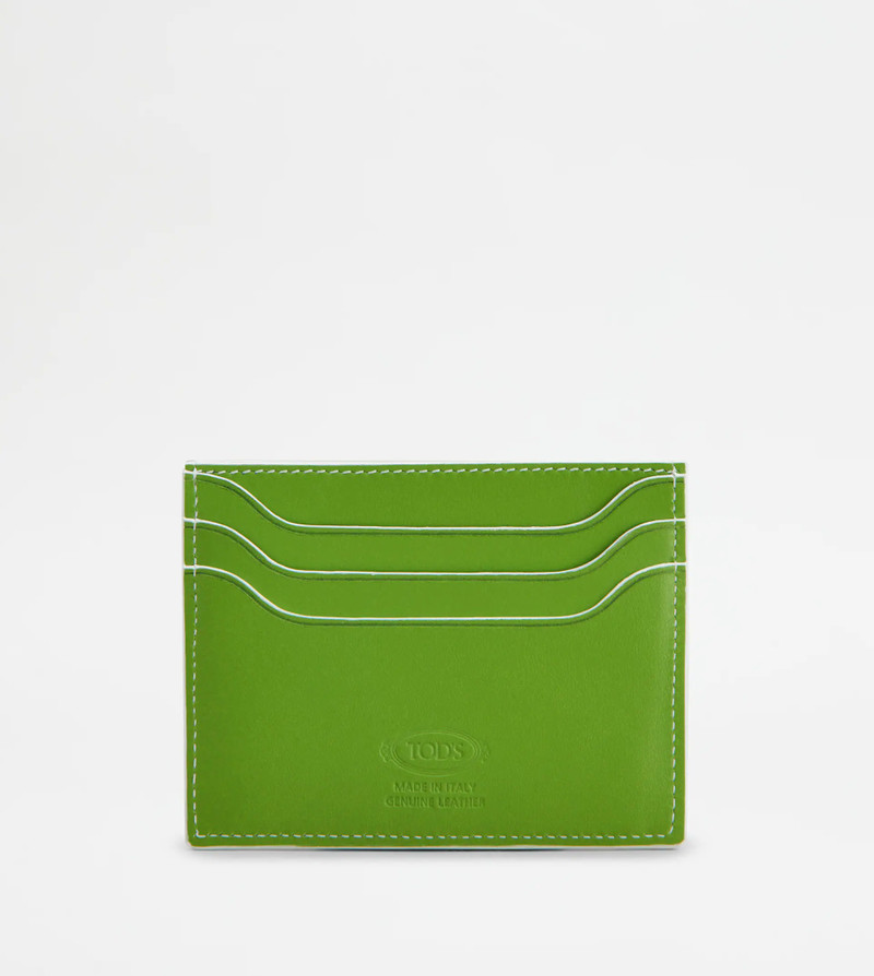 Tod's CREDIT CARD HOLDER IN LEATHER - GREEN outlook
