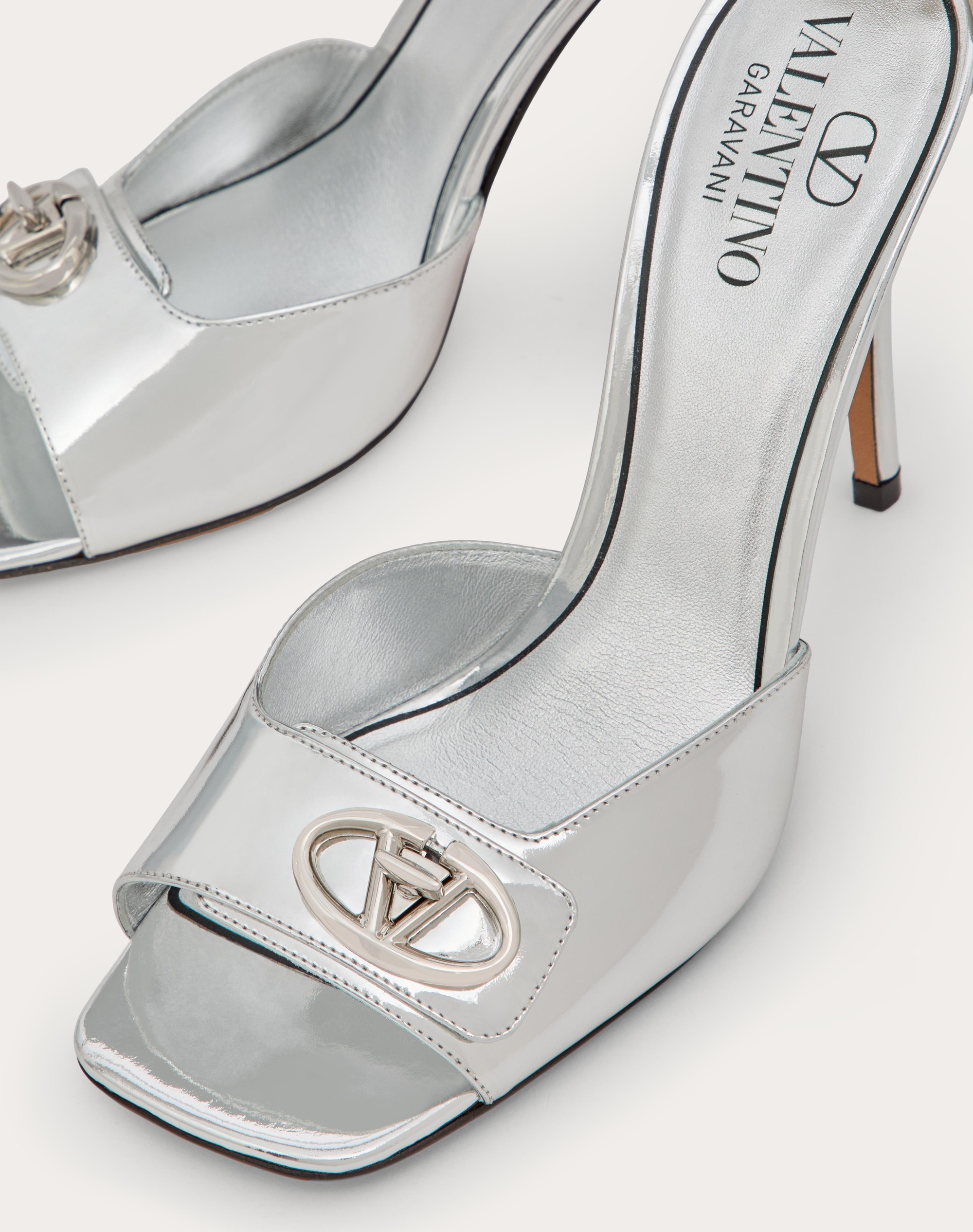 VLOGO LOCKER SANDAL IN MIRRORED CALFSKIN 105MM - 5