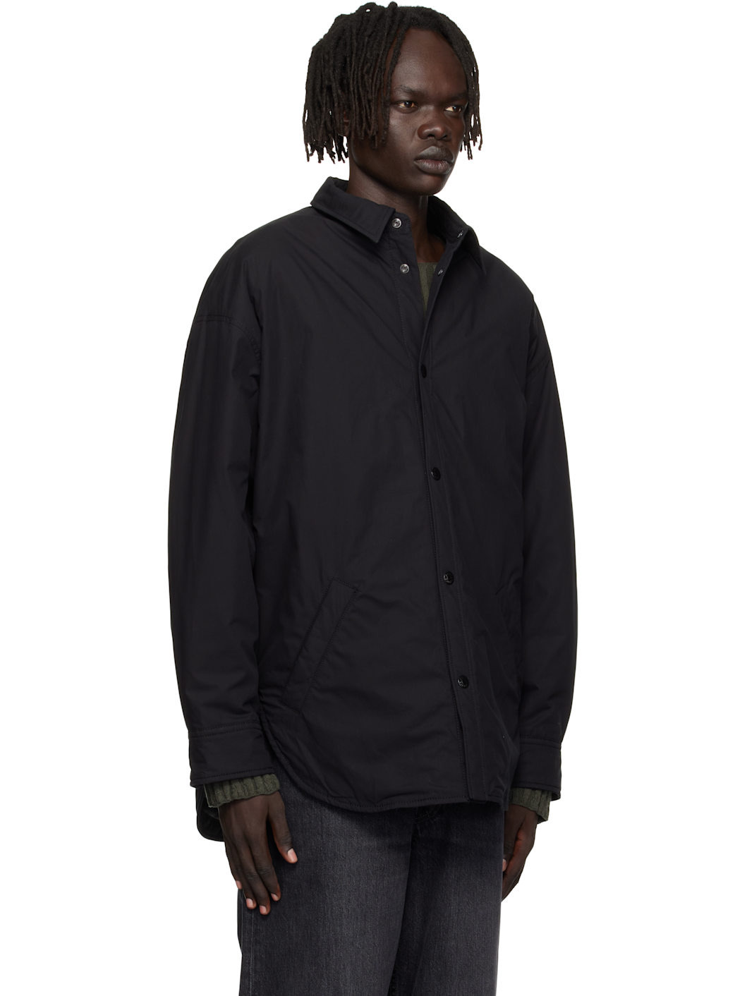 Black Button-Up Overshirt - 2