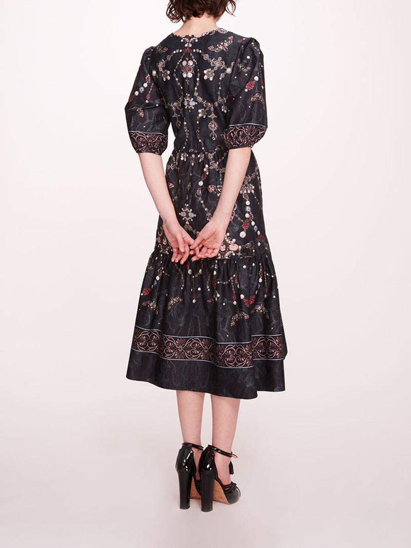 Marchesa PRINTED POPLIN MIDI DRESS outlook