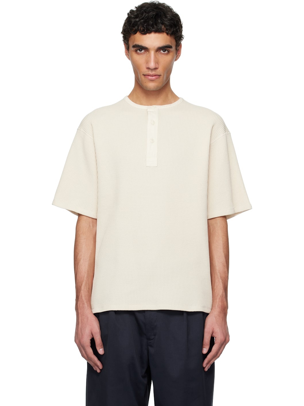 Off-White Henry Neck Thermal Sweat Henley - 1