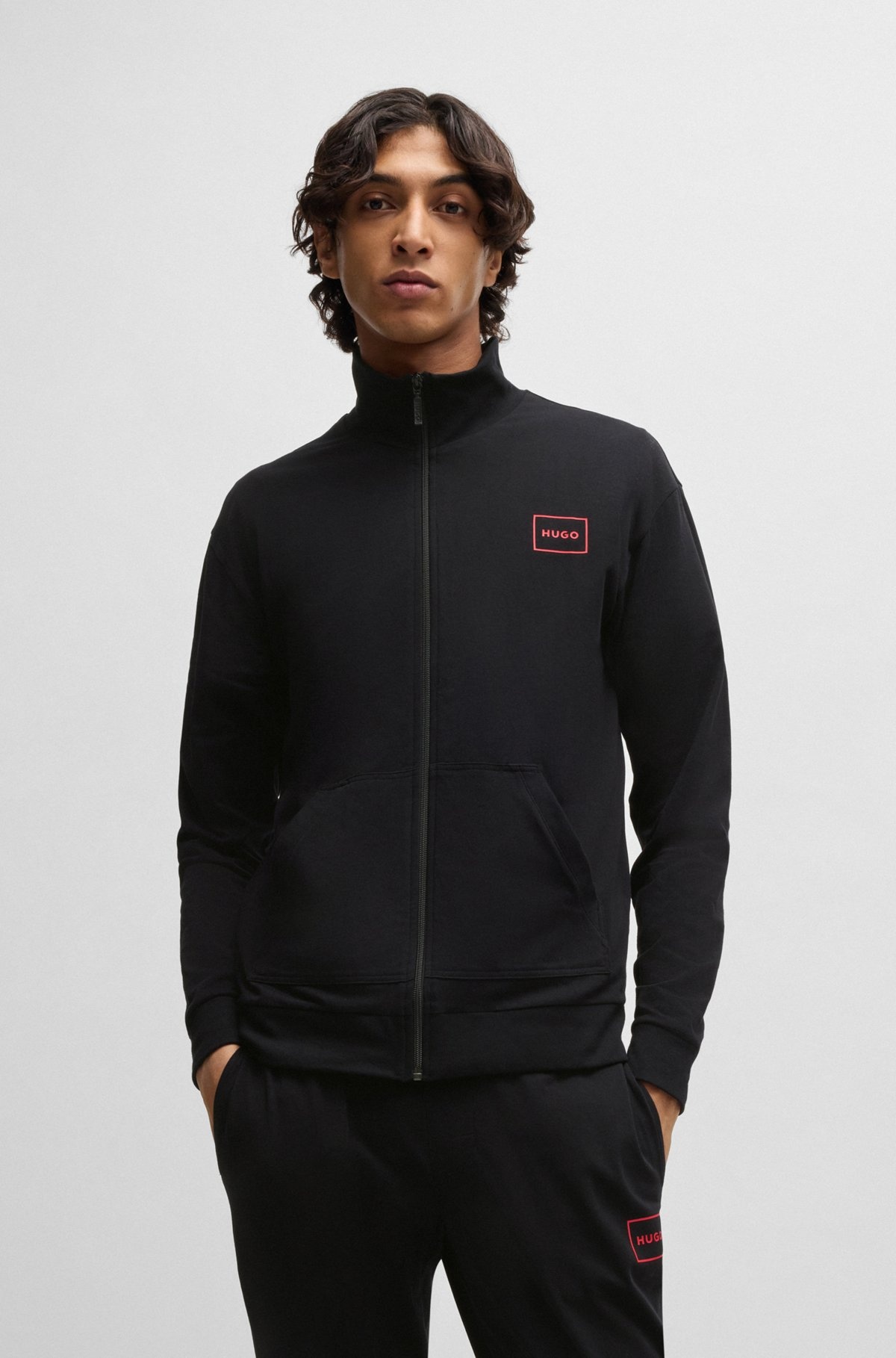 RELAXED-FIT JACKET IN STRETCH COTTON WITH FRAME LOGO - 2