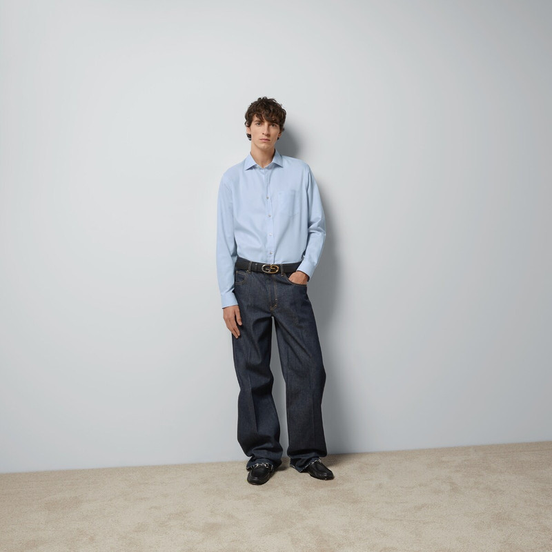 GUCCI Cotton boxy shirt with Double G outlook