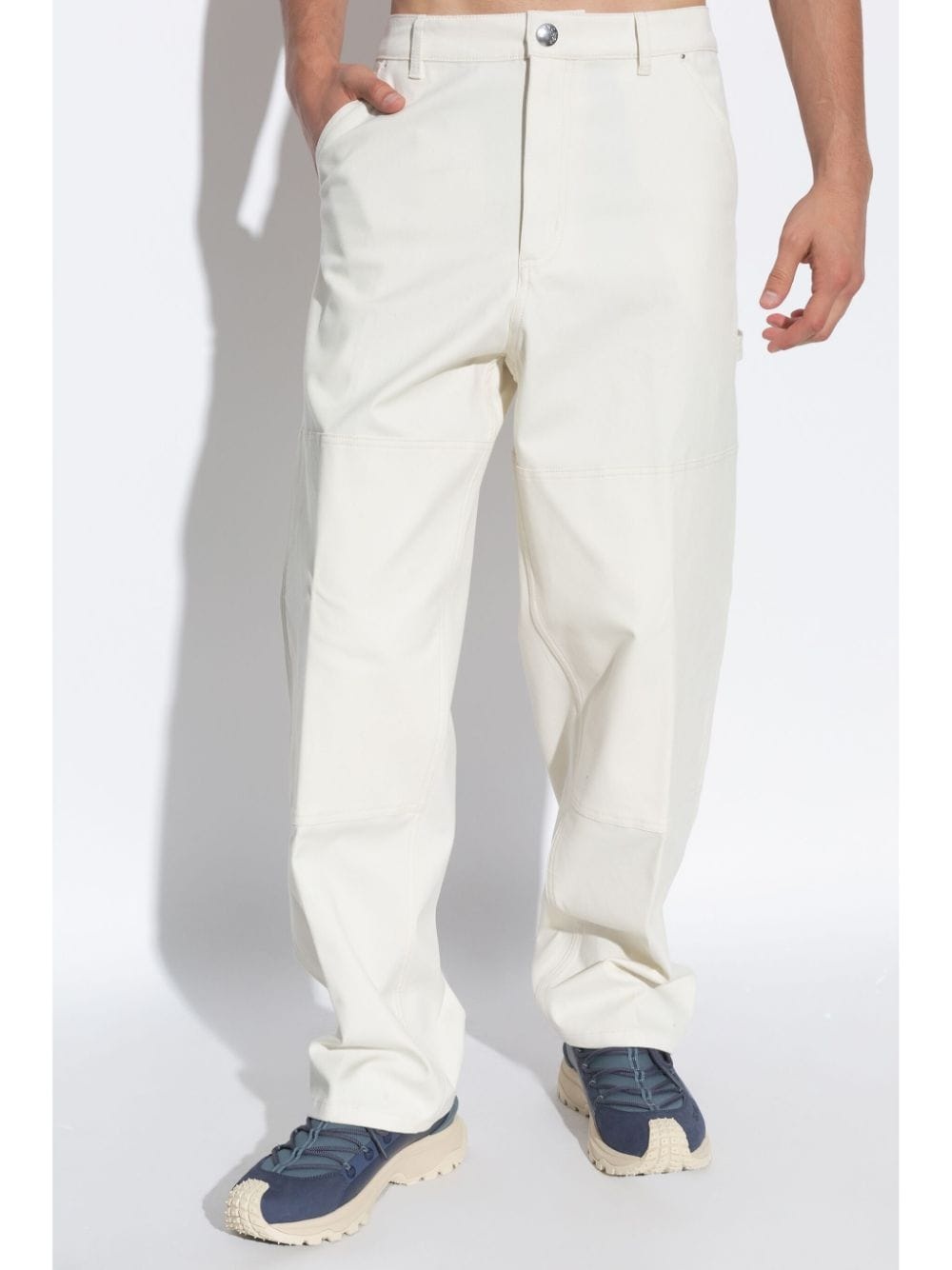 logo-appliqué straight trousers - 3