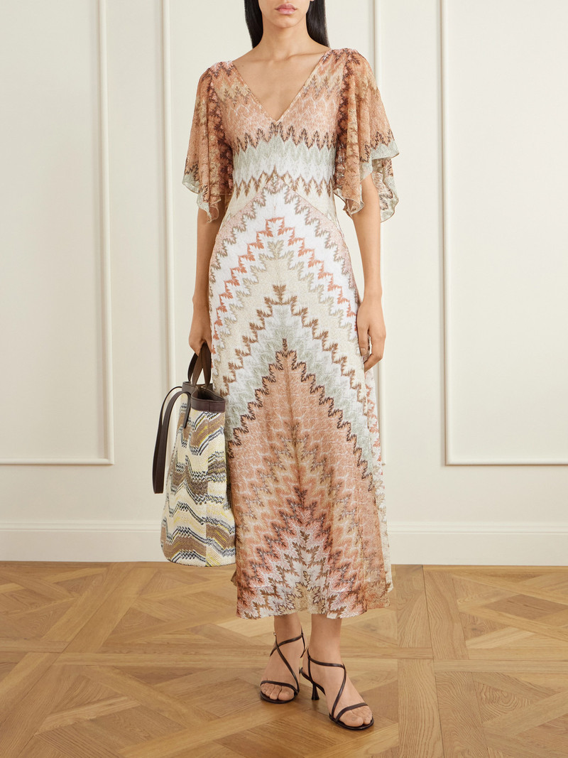 Missoni Leather-trimmed Striped Woven Tote outlook