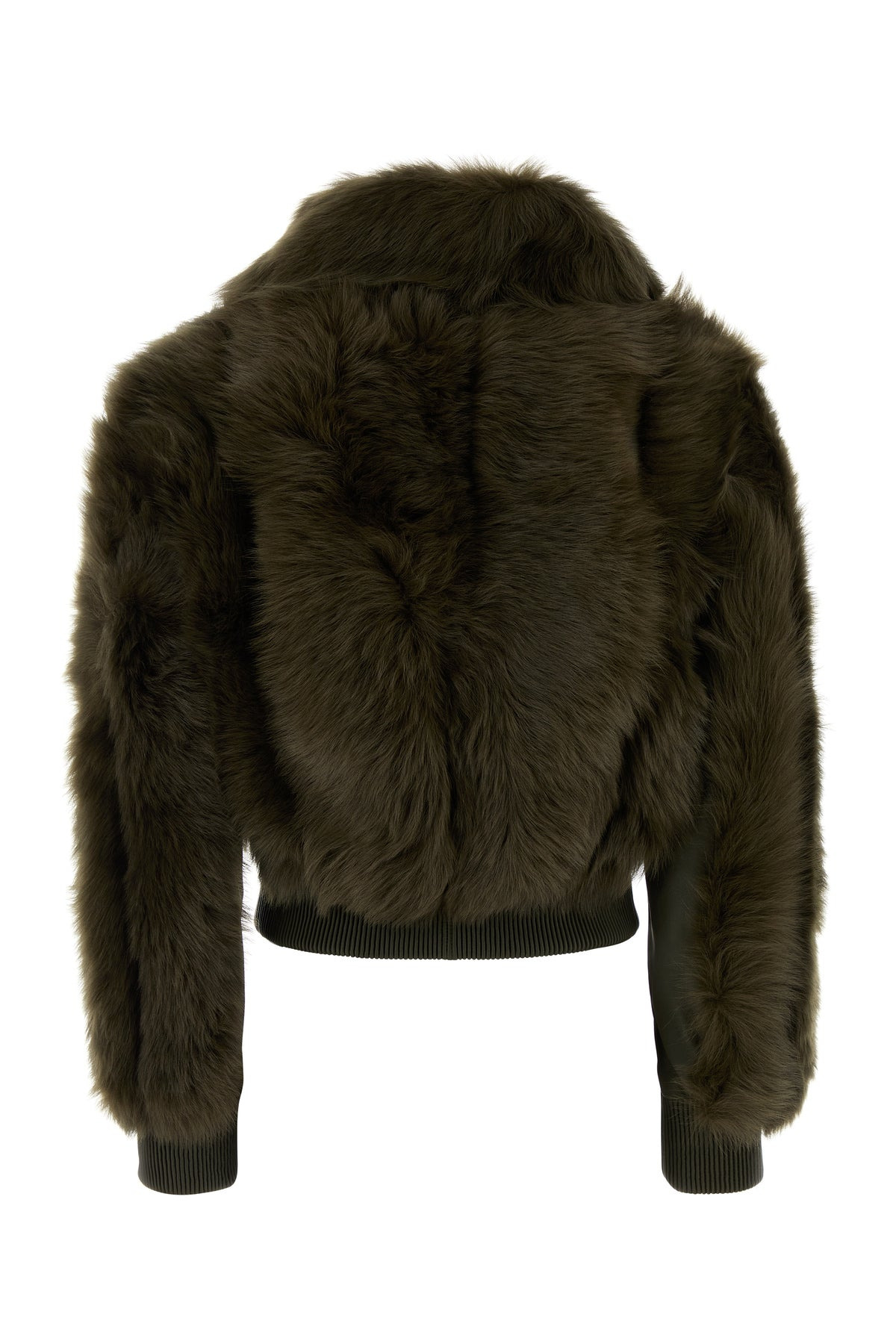Olive green shearling Hypnotic bomber jacket - 2