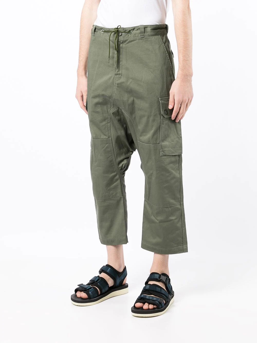 cropped straight cargo trousers - 3