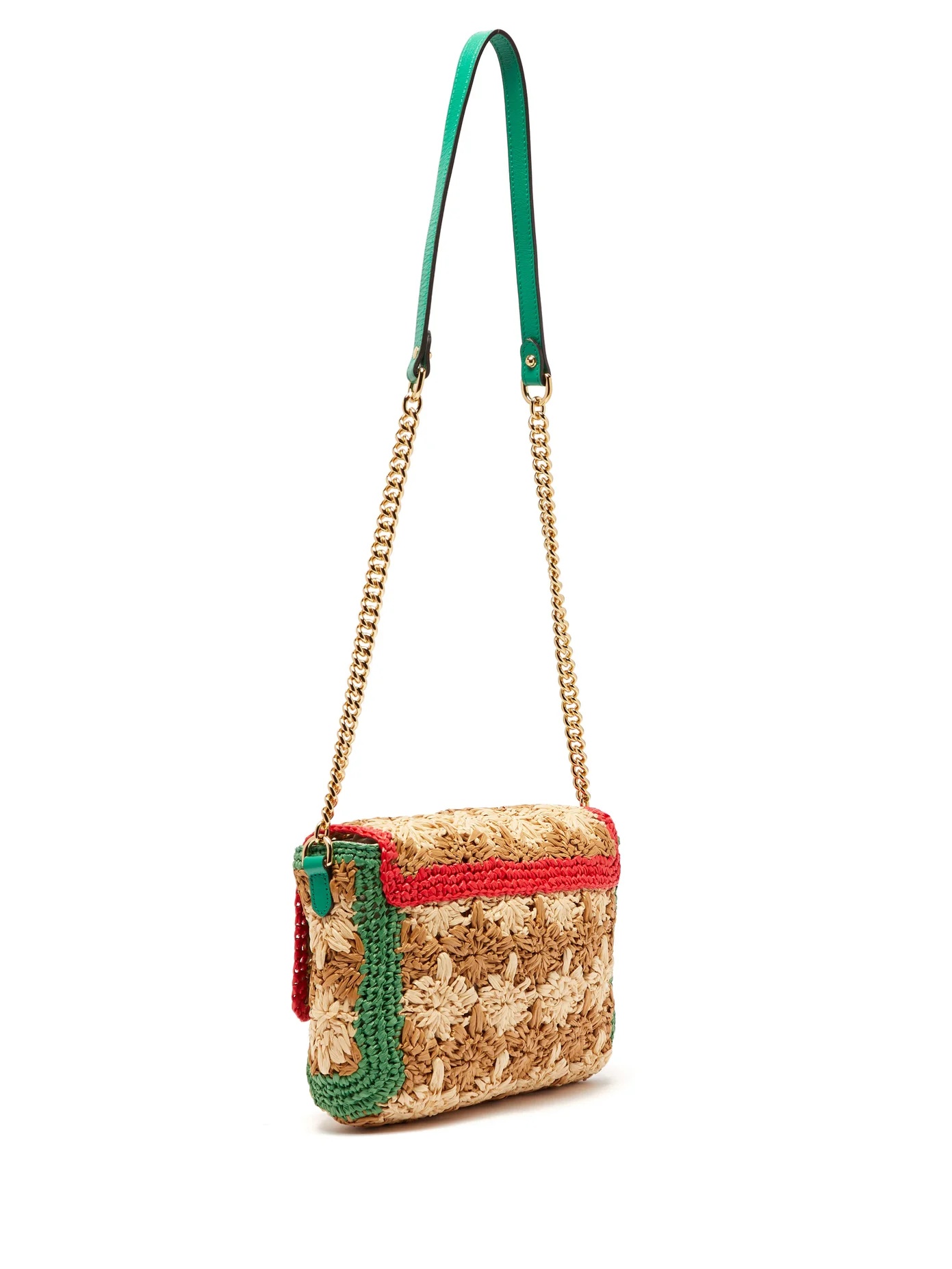 GG Marmont floral raffia-macramé shoulder bag - 4