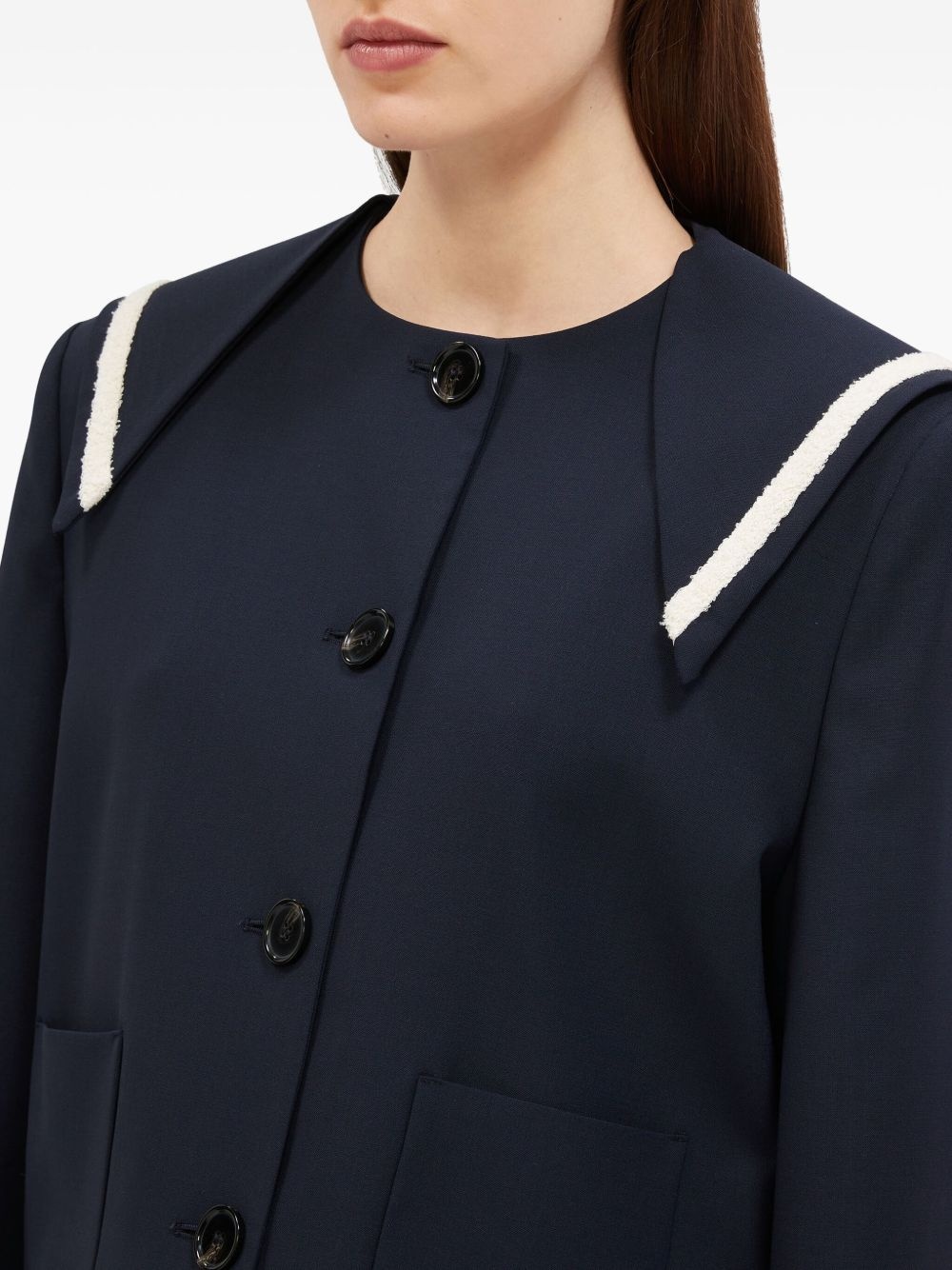 contrasting-trim jacket - 5